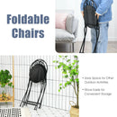2-Pieces Mosaic Folding Bistro Chairs with Ceramic Tiles Seat by LJGDeals