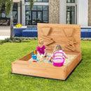 Kids Wooden Square Sandbox with Cover by LJGDeals