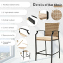 32 Inches Outdoor Steel Square Bar Table with Powder-Coated Tabletop by LJGDeals