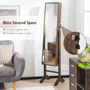 Free-Standing Jewelry Cabinet with Full-Length Mirror and Lockable Door by LJGDeals