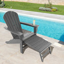 Patio HDPE Adirondack Chair with Retractable Ottoman by LJGDeals