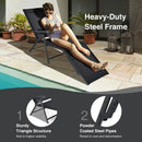 2 Pieces Foldable Chaise Lounge Chair with 2-Position Footrest by LJGDeals
