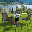 Set of 6 Outdoor PE Wicker Stackable Chairs with Sturdy Steel Frame by LJGDeals