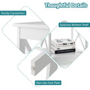 2-Tier Side Table with X-shape Design and 4 Solid Legs by LJGDeals