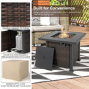 32 Inch Square Propane Fire Pit Table with Lava Rocks Cover by LJGDeals