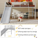 Twin Metal Loft Bed with Slide Safety Guardrails and Built-in Ladder by LJGDeals