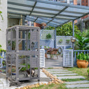 Outdoor Cat House Enclosures on Wheels Kitten Cages with Resting Box-Gray by LJGDeals