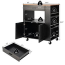 Rolling Kitchen Trolley with 3 Spice Racks Drawer and Open Shelf by LJGDeals