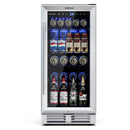 15 Inch 100 Can Built-in Freestanding Beverage Cooler Refrigerator with Adjustable Temperature and Shelf-Silver by LJGDeals