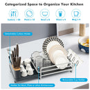 Aluminum Expandable Dish Drying Rack with Drainboard and Rotatable Drainage Spout by LJGDeals