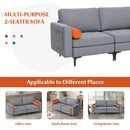 Modern Loveseat Sofa with 2 Bolsters and Side Storage Pocket-Gray by DirectDeals