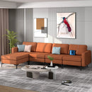 Modular L-shaped Sectional Sofa with Reversible Ottoman and 2 USB Ports by LJGDeals