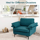 Modern Fabric Accent Armchair with Original Distributed Spring and Armrest Cushions by LJGDeals