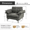 Modern Fabric Accent Armchair with Original Distributed Spring and Armrest Cushions by LJGDeals