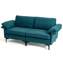 Modern Fabric Loveseat Sofa for with Metal Legs and Armrest Pillows by LJGDeals