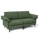 Modern Fabric Loveseat Sofa for with Metal Legs and Armrest Pillows by LJGDeals
