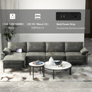 Extra Large L-shaped Sectional Sofa with Reversible Chaise and 2 USB Ports for 4-5 People by LJGDeals