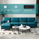 Extra Large L-shaped Sectional Sofa with Reversible Chaise and 2 USB Ports for 4-5 People by LJGDeals