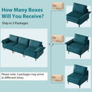 Large 3-Seat Sofa Sectional with Metal Legs for 3-4 people by DirectDeals