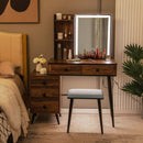 Vanity Makeup Table Set with Lighted Mirror by LJGDeals