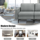 3-Seat Sectional Sofa Couch with Armrest Magazine Pocket and Metal Leg by LJGDeals