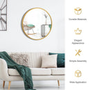 16-inch Round Wall Mirror with Aluminum Alloy Frame by LJGDeals