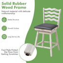 360° Swivel Bar Stools with Rubber Wood Frame and Ergonomic Backrest and Footrest by LJGDeals