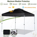 2-Tier 10 x 10 Feet Pop-up Canopy Tent with Wheeled Carry Bag-Black by LJGDeals