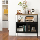 Kitchen Buffet Cabinet with 2 Doors and Open Shelf-Black by LJGDeals