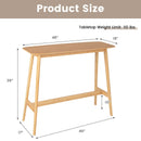 48 Inch Bamboo Bar Table High Top Console Dining Pub Table-Natural