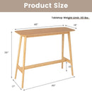 48 Inch Bamboo Bar Table High Top Console Dining Pub Table-Natural by LJGDeals
