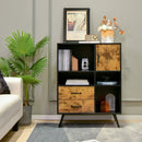Industrial Buffet Sideboard Kitchen Cupboard with Cubbies Drawers-Rustic Brown by LJGDeals