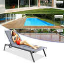 Outdoor Adjustable Chaise Lounge Chair with Lay Flat Position and Quick-Drying Fabric by LJGDeals