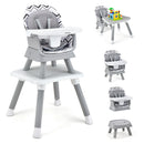 6-in-1 Convertible Baby High Chair with Adjustable Removable Tray