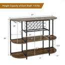 47 Inches Wine Rack Table with Glass Holder and Storage Shelves by LJGDeals