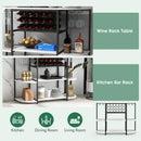 47 Inches Wine Rack Table with Glass Holder and Storage Shelves by LJGDeals