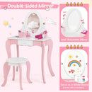 Pretend Kids Vanity Set with 360° Rotatable Mirror and Play Accessories by LJGDeals