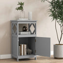 Bathroom Floor Cabinet Side Storage Organizer with Open Shelf and Single Door-Gray by LJGDeals