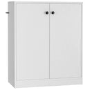 2 Door Storage Base Cabinet with 3-Tier Shelf-White by LJGDeals