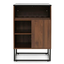 Wine Storage Cabinet Buffet Sideboard with Adjustable Shelf and Sliding Door-Brown by LJGDeals