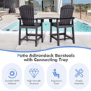 2 Pieces HDPE Tall Adirondack Chair with Middle Connecting Tray by LJGDeals