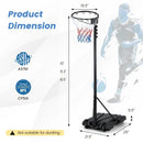8.5 to 10 FT Adjustable Portable Basketball Hoop Stand with Fillable Base and 2 Wheels by LJGDeals