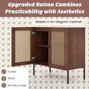 Kitchen Sideboard with 2 Rattan Doors and Adjustable Shelf by LJGDeals