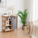 Bamboo Laundry Hamper Stand with Removable Sliding Bag and 3-Tier Open Shelves by LJGDeals