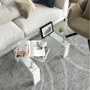 Rectangular Tempered Glass Coffee Table with Shelf by LJGDeals