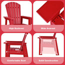 Patio Kids' Adirondack Chair with Ergonomic Backrest-Red