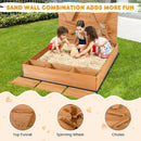 Kids Wooden Square Sandbox with Cover by LJGDeals