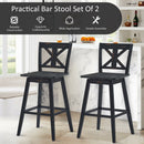 Set of 2 360-Degree Swivel Bar Stools for Home Restaurant by DirectDeals