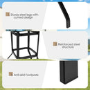 32 Inches Outdoor Steel Square Bar Table with Powder-Coated Tabletop by LJGDeals