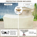 4 Pieces Outdoor Rattan Conversation Set with Protective Cover by LJGDeals